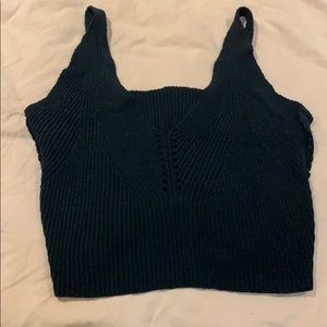 Black crochet crop top